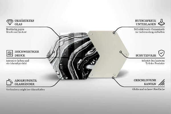 Tocător sticlă Abstracția cernelii