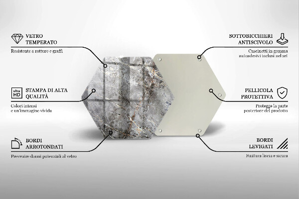 Tocător sticlă Textura de piatră