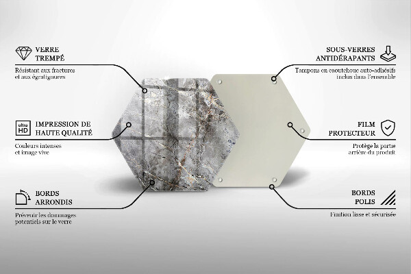 Tocător sticlă Textura de piatră