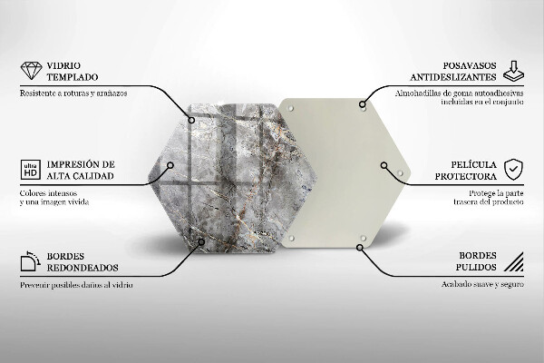 Tocător sticlă Textura de piatră