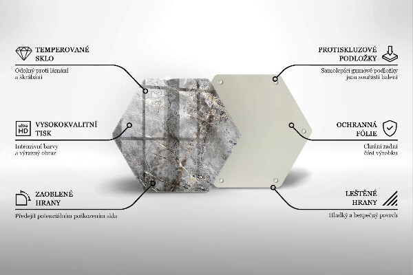 Tocător sticlă Textura de piatră