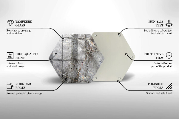 Tocător sticlă Textura de piatră