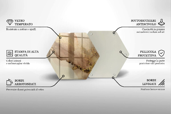 Tocător sticlă Abstracția aurului