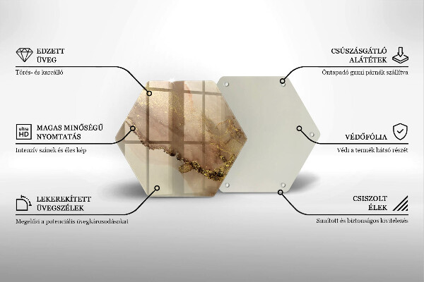 Tocător sticlă Abstracția aurului