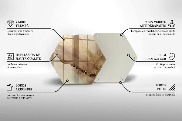 Tocător sticlă Abstracția aurului