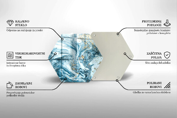 Tocător sticlă Structură cu aur