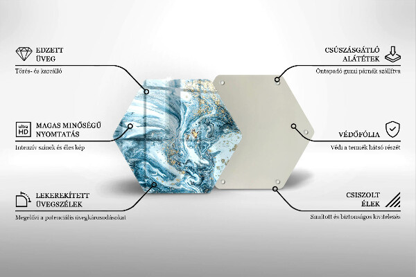 Tocător sticlă Structură cu aur