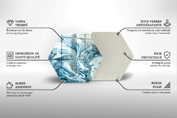 Tocător sticlă Structură cu aur