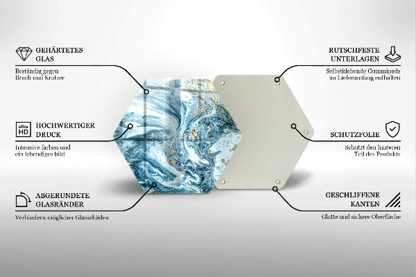 Tocător sticlă Structură cu aur