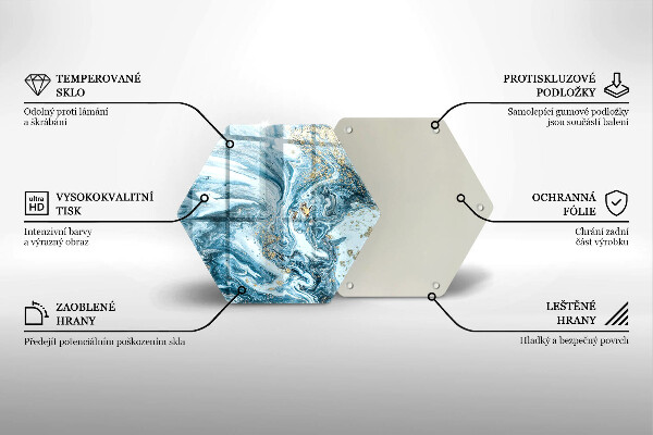 Tocător sticlă Structură cu aur