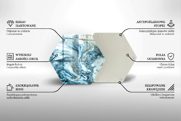 Tocător sticlă Structură cu aur