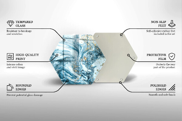 Tocător sticlă Structură cu aur