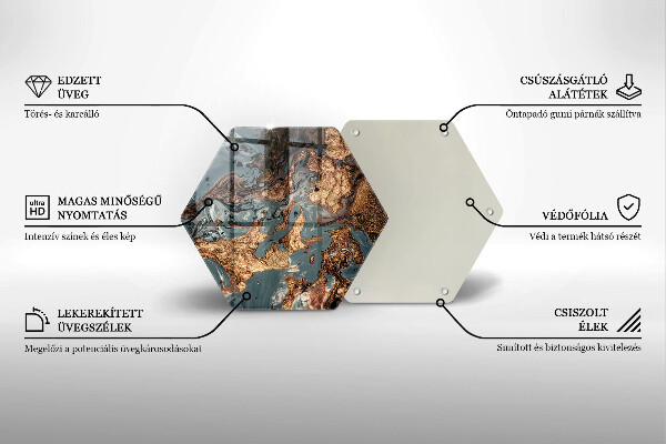 Tocător sticlă Structură de rocă aurie