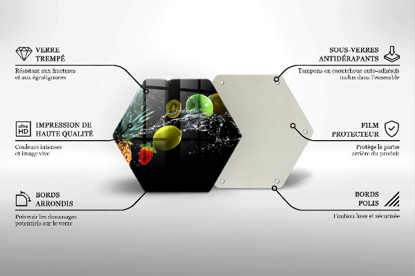 Tocător din sticlă Fructe în apă