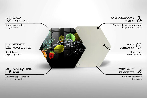 Tocător din sticlă Fructe în apă