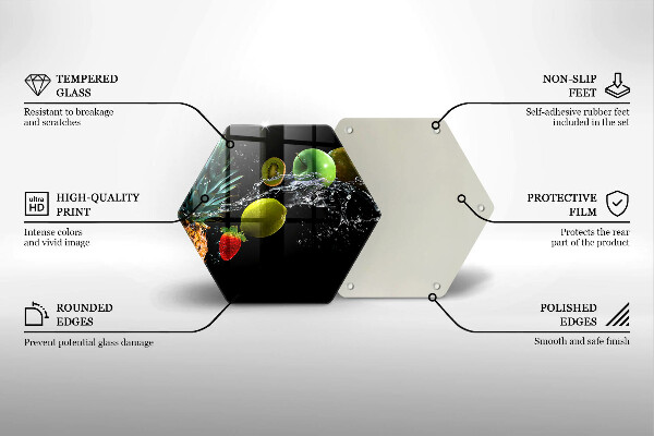 Tocător din sticlă Fructe în apă