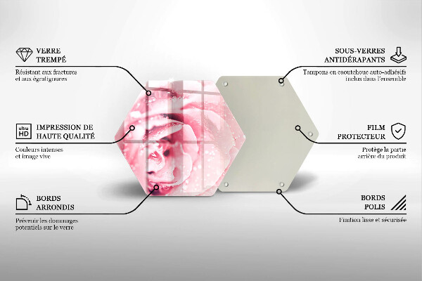 Tocător sticlă Picături de rouă și floare de trandafir