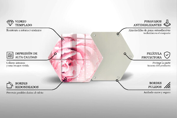 Tocător sticlă Picături de rouă și floare de trandafir