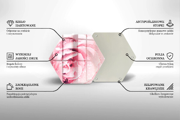 Tocător sticlă Picături de rouă și floare de trandafir