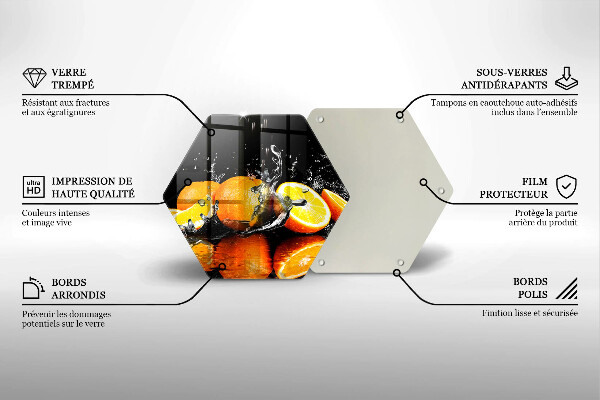 Tocător sticlă Fructe portocale suculente