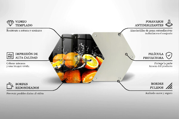 Tocător sticlă Fructe portocale suculente