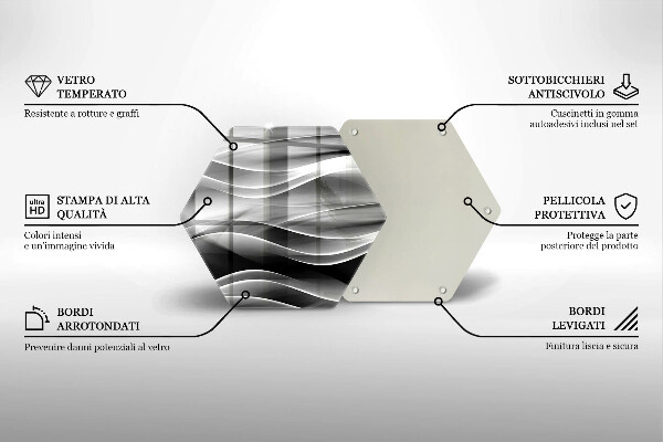 Tocător sticlă Abstracție linii blânde