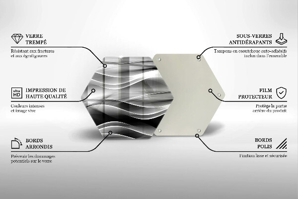 Tocător sticlă Abstracție linii blânde
