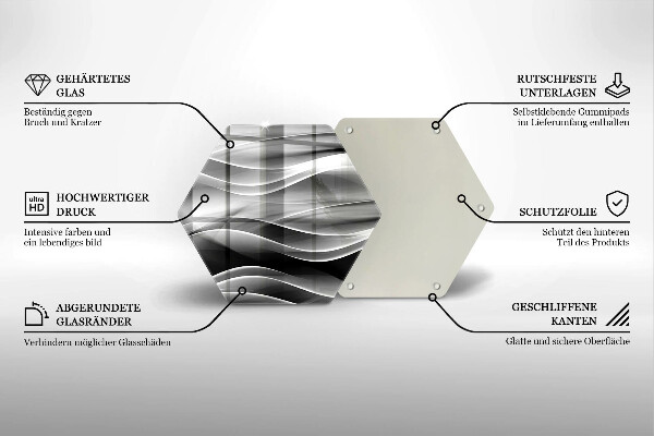 Tocător sticlă Abstracție linii blânde