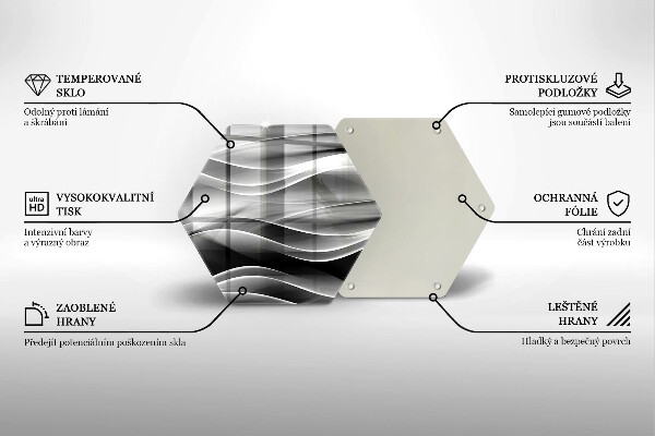 Tocător sticlă Abstracție linii blânde