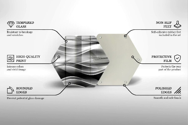 Tocător sticlă Abstracție linii blânde