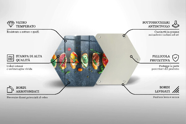 Tocător sticlă Sandvișuri colorate