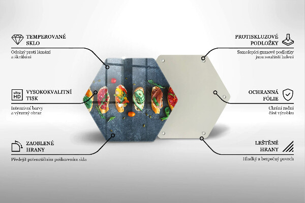 Tocător sticlă Sandvișuri colorate