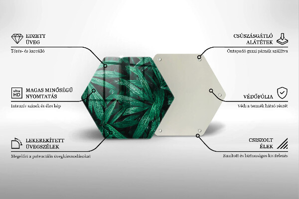 Tocător sticlă Frunze de plante