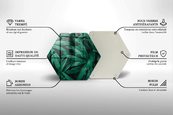 Tocător sticlă Frunze de plante