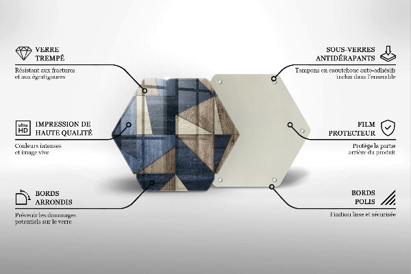 Tocător sticlă Abstracția geometrică