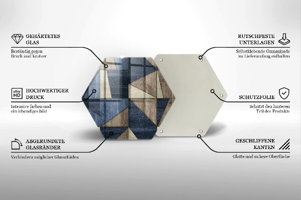 Tocător sticlă Abstracția geometrică