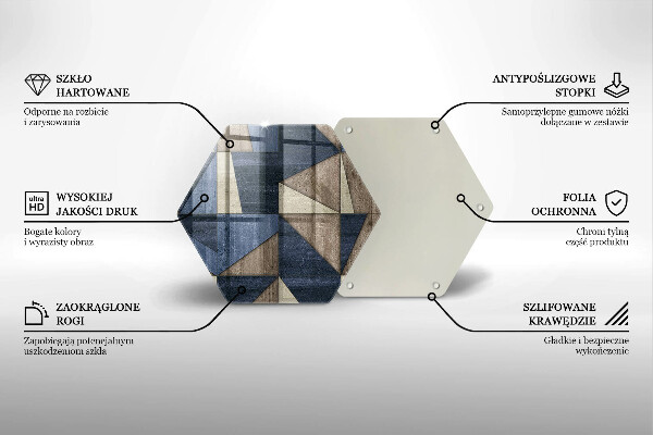 Tocător sticlă Abstracția geometrică