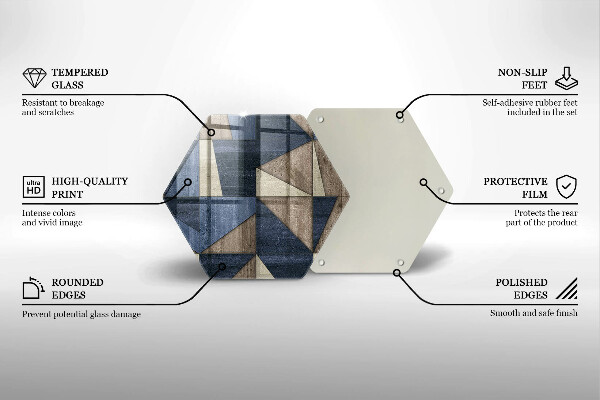 Tocător sticlă Abstracția geometrică