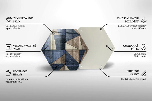 Tocător sticlă Abstracția geometrică