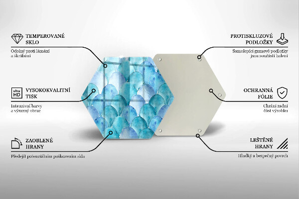 Tocător sticlă Solzi de acuarelă