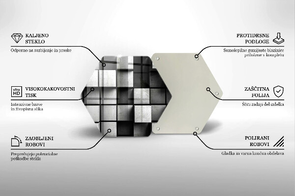 Tocător sticlă Fundal cu geometrie 3D