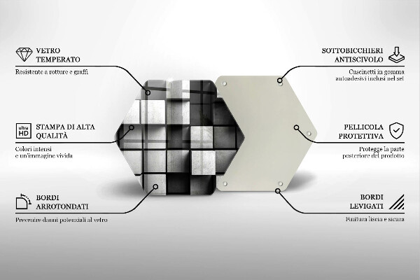 Tocător sticlă Fundal cu geometrie 3D