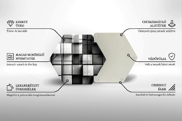 Tocător sticlă Fundal cu geometrie 3D