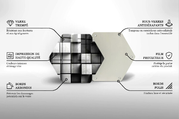 Tocător sticlă Fundal cu geometrie 3D