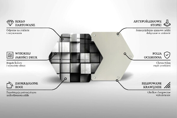 Tocător sticlă Fundal cu geometrie 3D