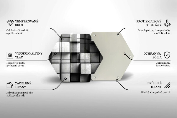 Tocător sticlă Fundal cu geometrie 3D