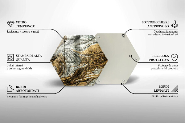 Tocător sticlă Abstracție bogată