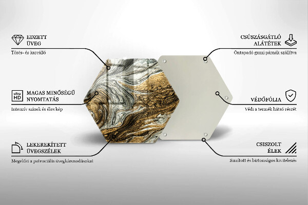 Tocător sticlă Abstracție bogată