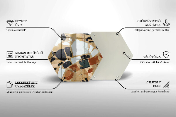 Tocător sticlă Farfurie cu pietre decorative