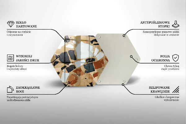 Tocător sticlă Farfurie cu pietre decorative